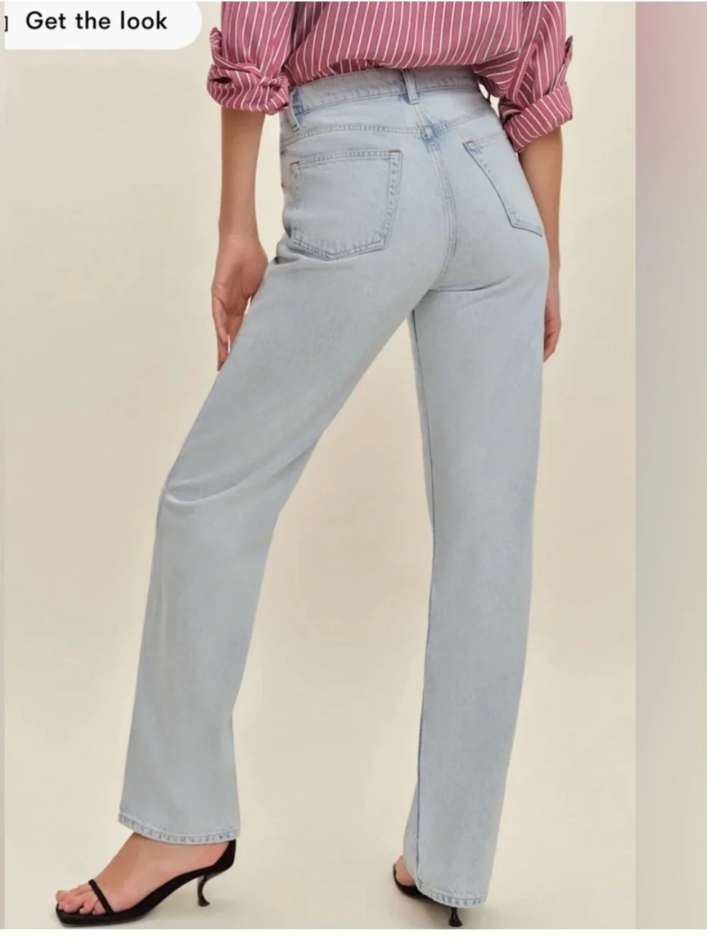 Reformation Val 90’s mid rise straight jeans denim light wash 27 - Picture 2 of 7